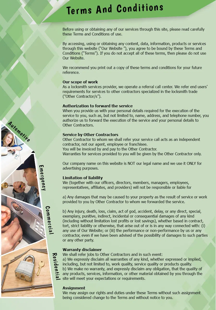 Aqua Locksmith Store North Branford, CT 203-349-3045 - TermsAndConditions-2